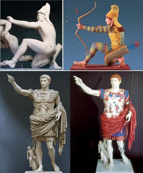古希腊罗马雕像本身有颜色